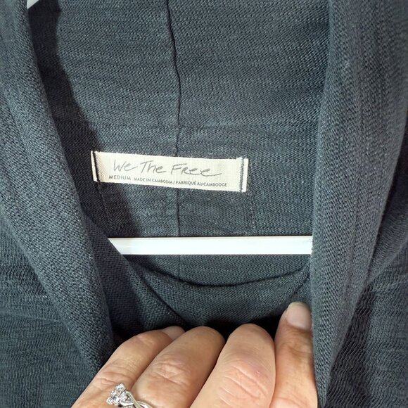 Free People Womens Everyday Layering Cowl Neck Top Medium Black Long Sleeve - Picture 9 of 11